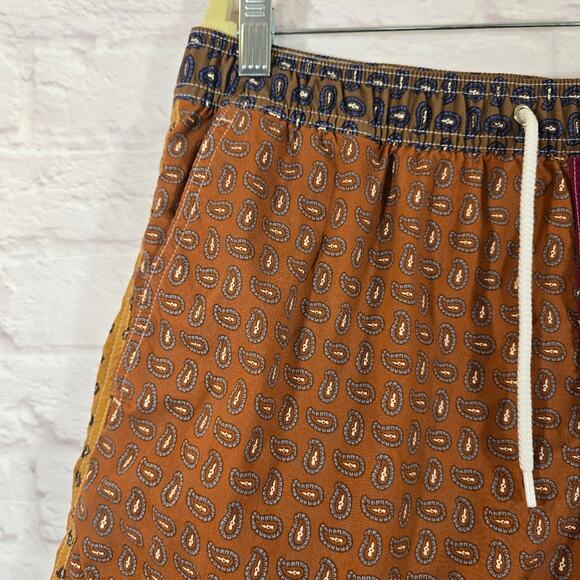 F J.Crew Multi Color Paisley Print 6" Stretch Swim Trunk Board Shorts Size L - Picture 2 of 9